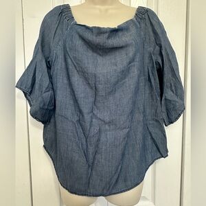 Black Label by Chico’s Women's Blue Denim Top